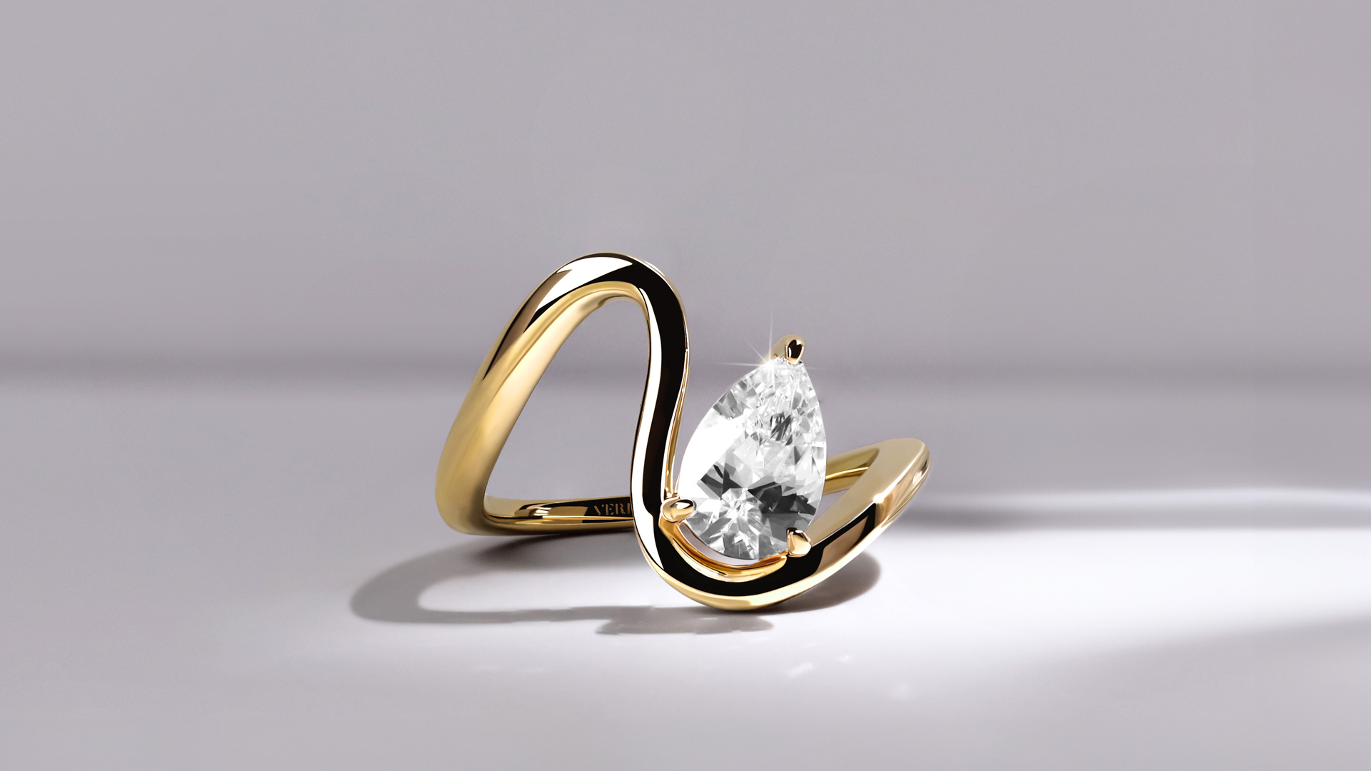 curved shank pear cut ring diamond jewelry verlas in